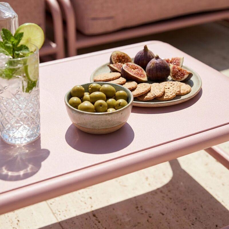 Table basse de jardin rectangulaire en métal 85x40x30 cm (2/7)