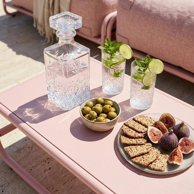 Table basse de jardin rectangulaire en métal 85x40x30 cm (3/7)