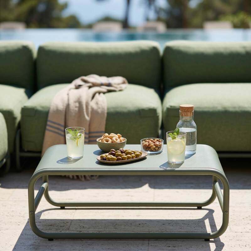 Table basse de jardin rectangulaire en métal 85x40x30 cm (2/7)