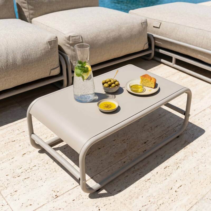 Table basse de jardin rectangulaire en métal 85x40x30 cm (2/7)