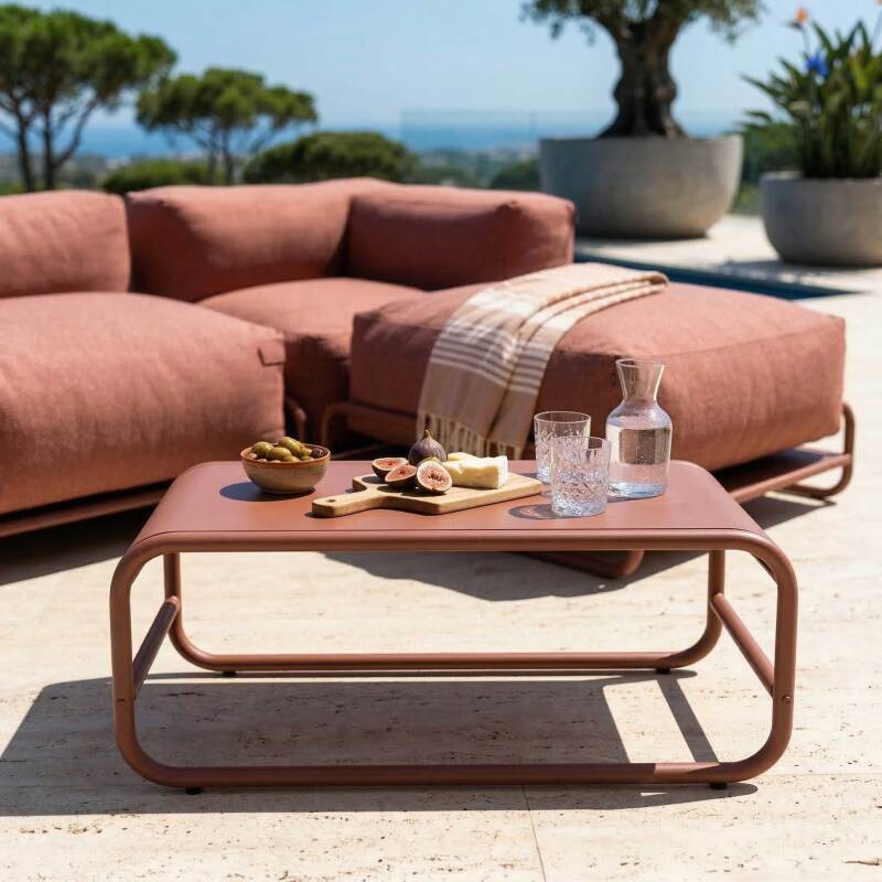 Table basse de jardin rectangulaire en métal 85x40x30 cm (2/7)