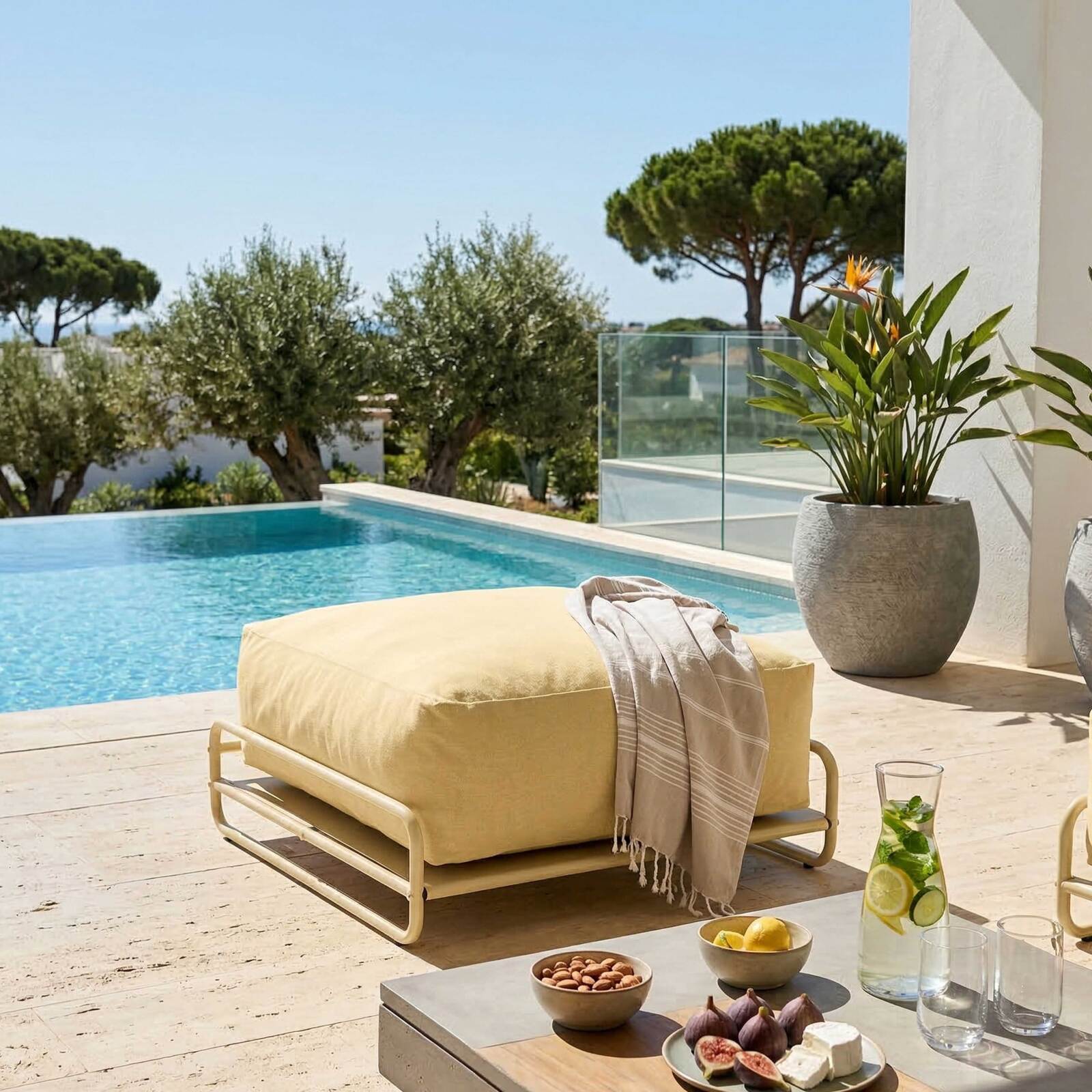 Structure pour fauteuil et pouf de salon de jardin modulable MIXI
