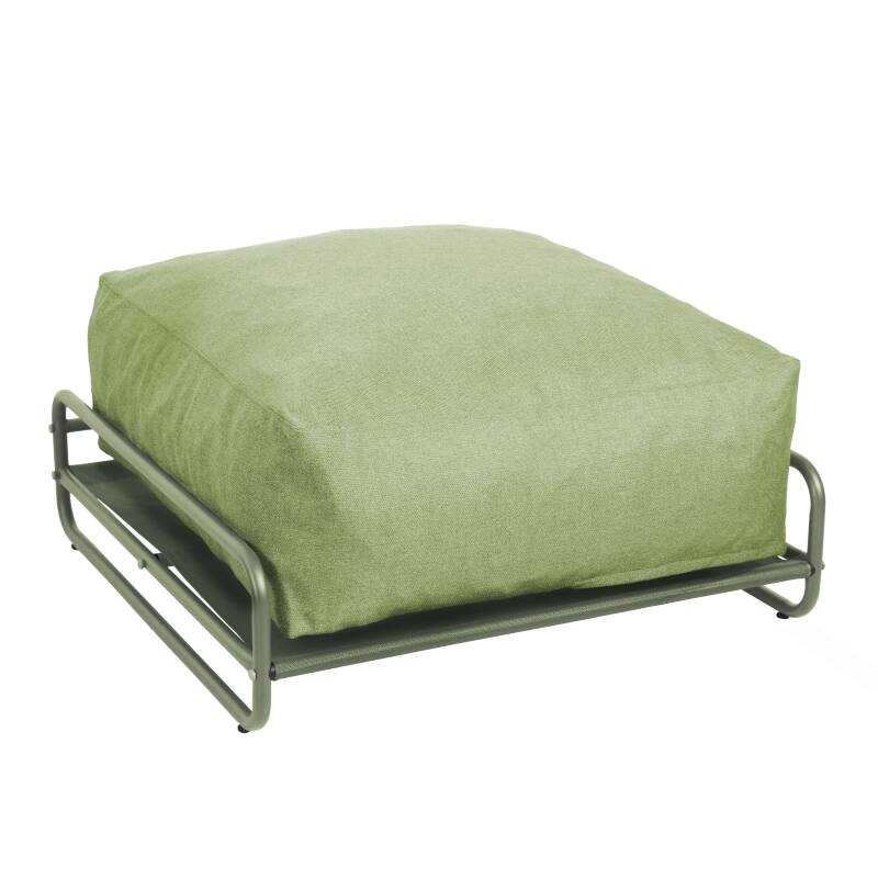 Pouf pour salon de jardin modulable avec structure