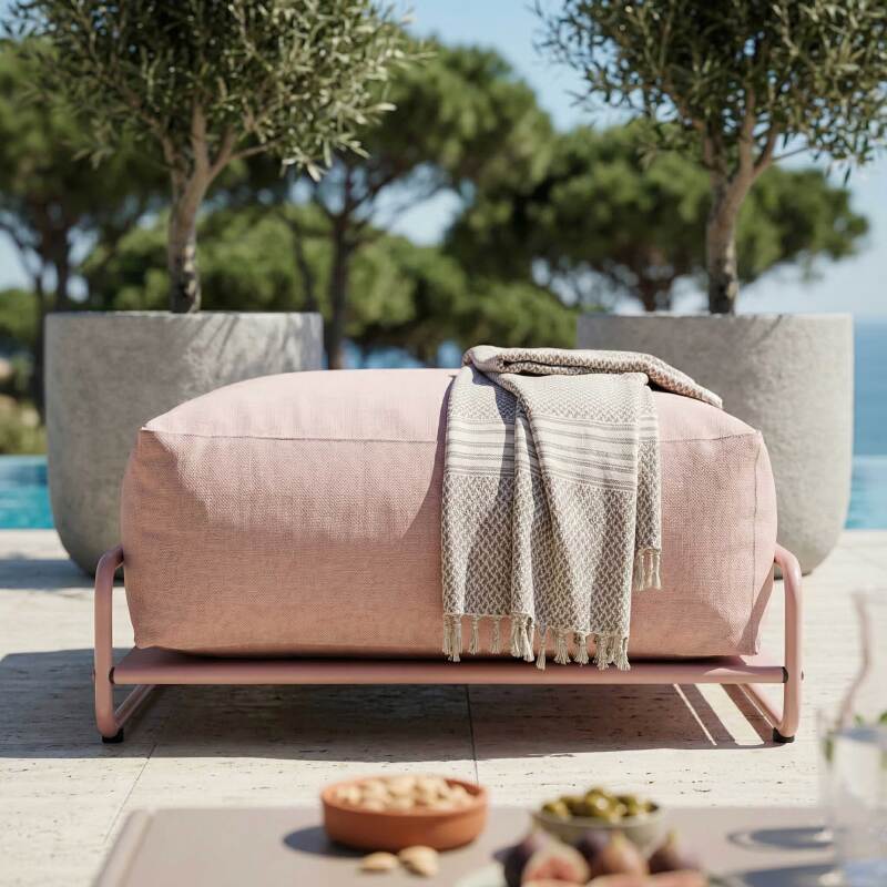 Pouf pour salon de jardin modulable avec structure (3/6)