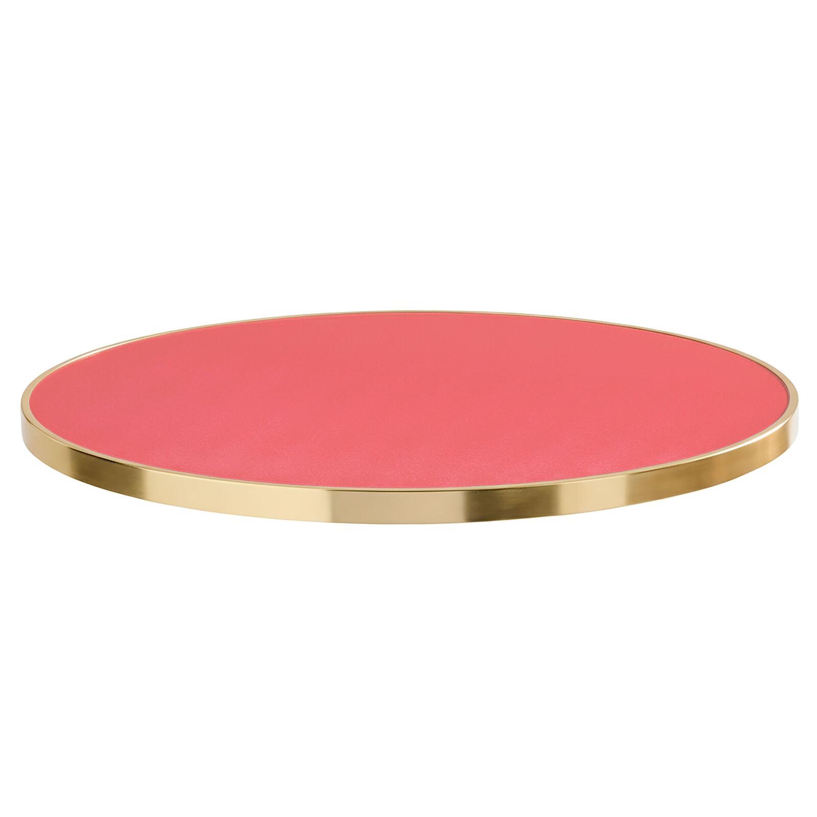 Plateau de table rond en contreplaqué avec revêtement stratifié et bord en aluminium ⌀60 cm