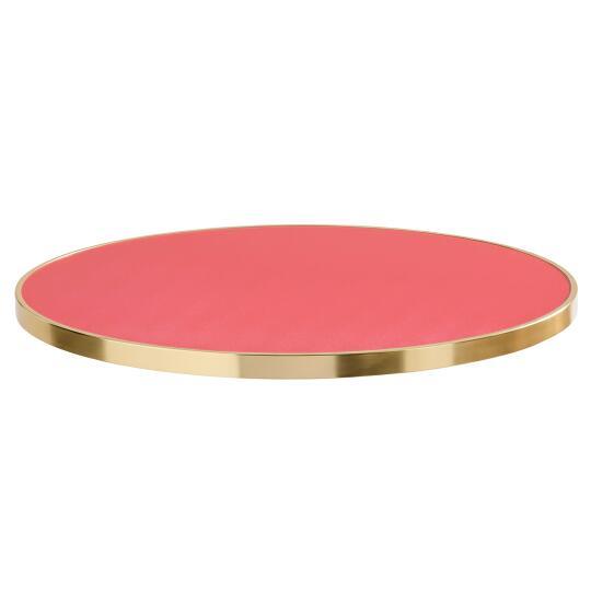 Plateau de table rond en contreplaqué avec revêtement stratifié et bord en aluminium ⌀60 cm | Oviala