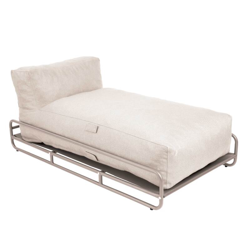 Méridienne pour salon de jardin modulable avec structure