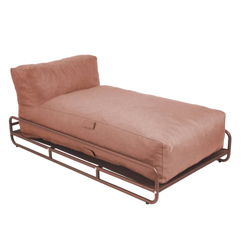 Méridienne pour salon de jardin modulable avec structure