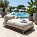 Méridienne pour salon de jardin modulable avec structure