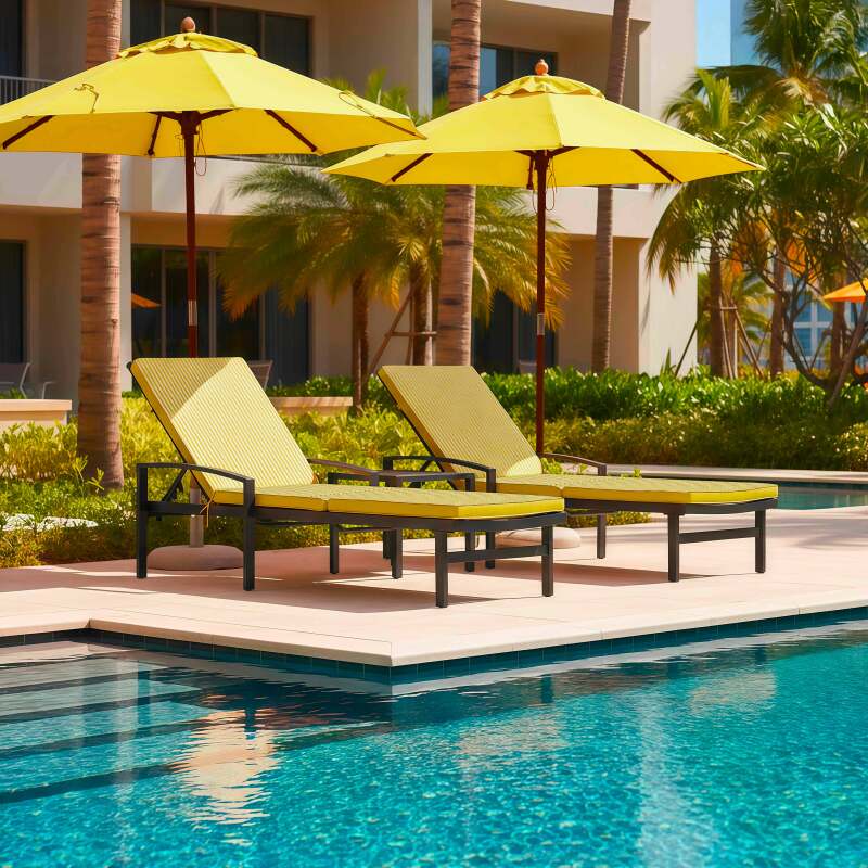 Coussin extérieur pour bain de soleil 186 x 53 cm - Lot de 2