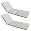 Coussin extérieur pour bain de soleil 186 x 53 cm - Lot de 2