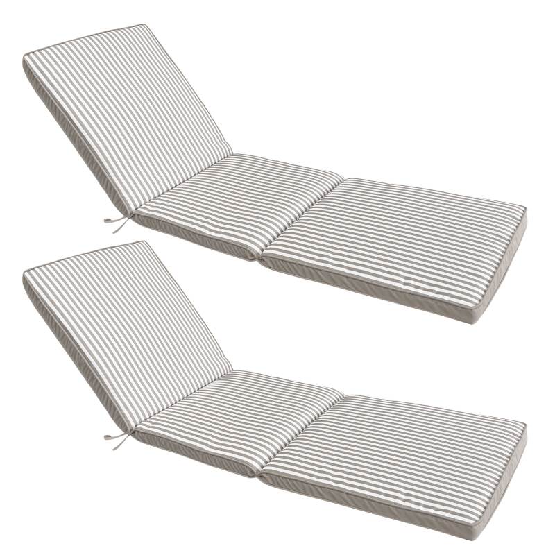 Coussin extérieur pour bain de soleil 186 x 53 cm - Lot de 2