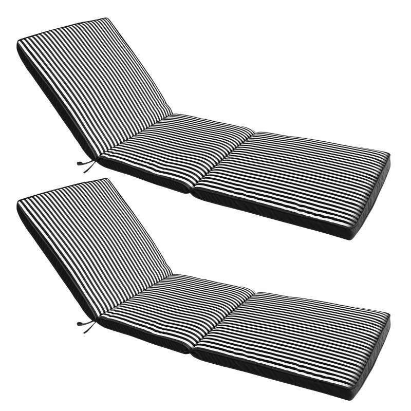 Coussin extérieur pour bain de soleil 186 x 53 cm - Lot de 2