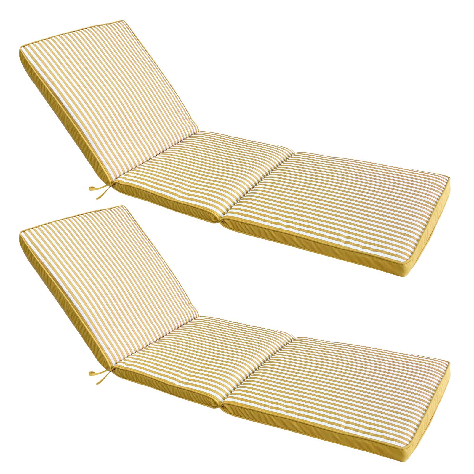 Coussin extérieur pour bain de soleil 186 x 53 cm - Lot de 2