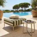 Pouf rayé pour salon de jardin modulable