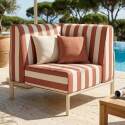 Fauteuil d'angle rayé pour salon de jardin modulable