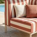 Fauteuil d'angle rayé pour salon de jardin modulable