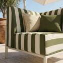 Fauteuil d'angle rayé pour salon de jardin modulable