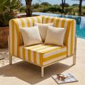 Fauteuil d'angle rayé pour salon de jardin modulable