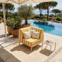 Fauteuil d'angle rayé pour salon de jardin modulable