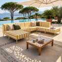 Fauteuil d'angle rayé pour salon de jardin modulable