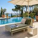 Méridienne rayée pour salon de jardin modulable 