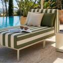 Méridienne rayée pour salon de jardin modulable 