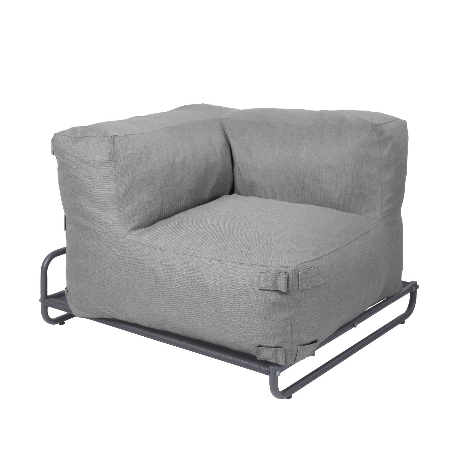 Fauteuil d'angle pour salon de jardin modulable avec structure