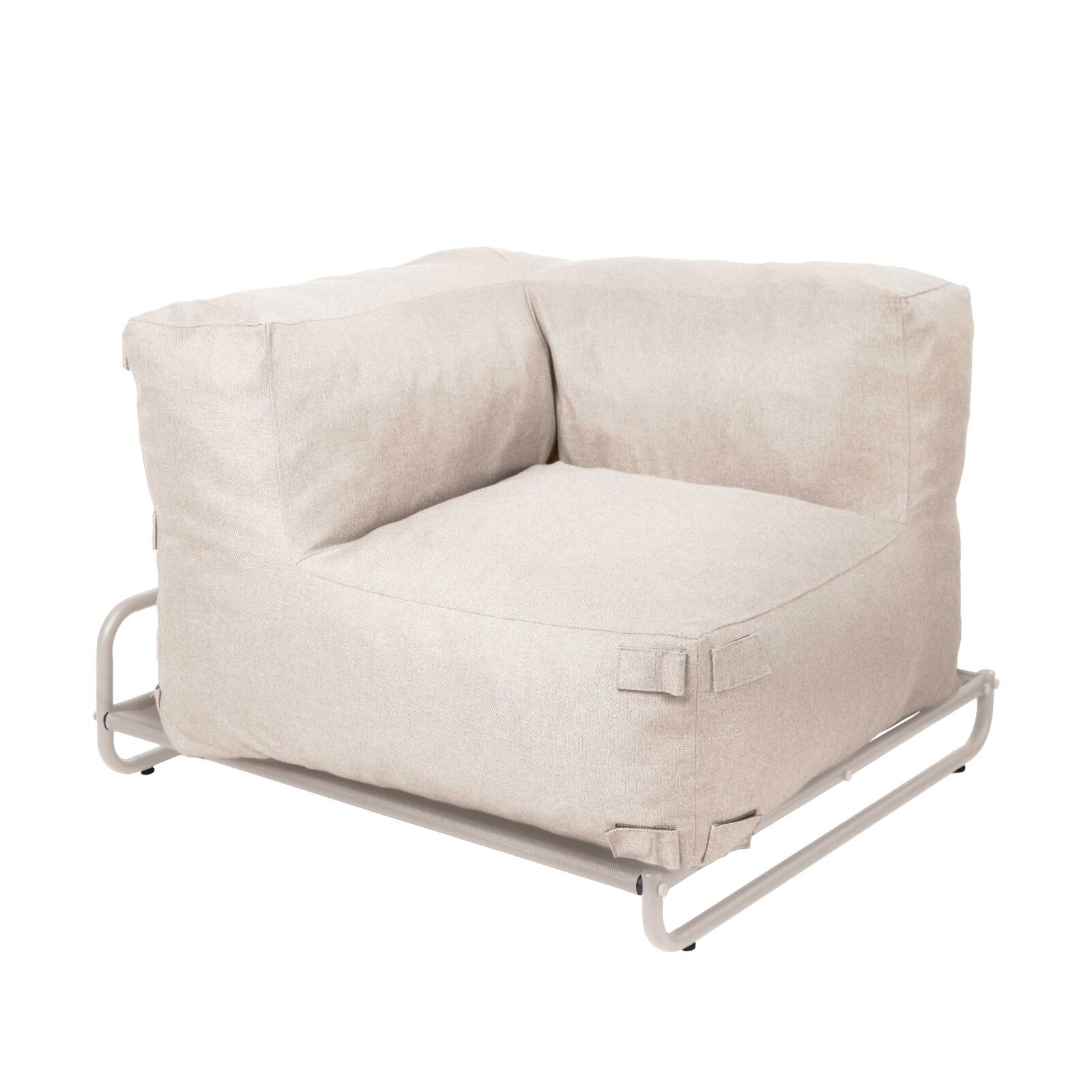 Fauteuil d'angle pour salon de jardin modulable avec structure