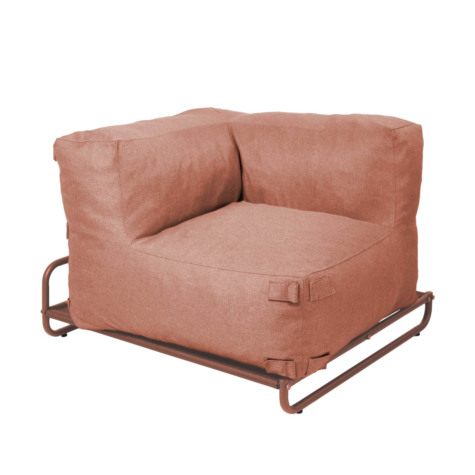 Fauteuil d'angle pour salon de jardin modulable avec structure