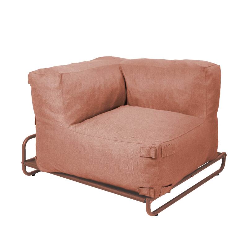 Fauteuil d'angle pour salon de jardin modulable avec structure