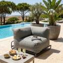 Fauteuil d'angle pour salon de jardin modulable avec structure
