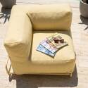Fauteuil d'angle pour salon de jardin modulable avec structure