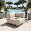 Fauteuil d'angle pour salon de jardin modulable avec structure