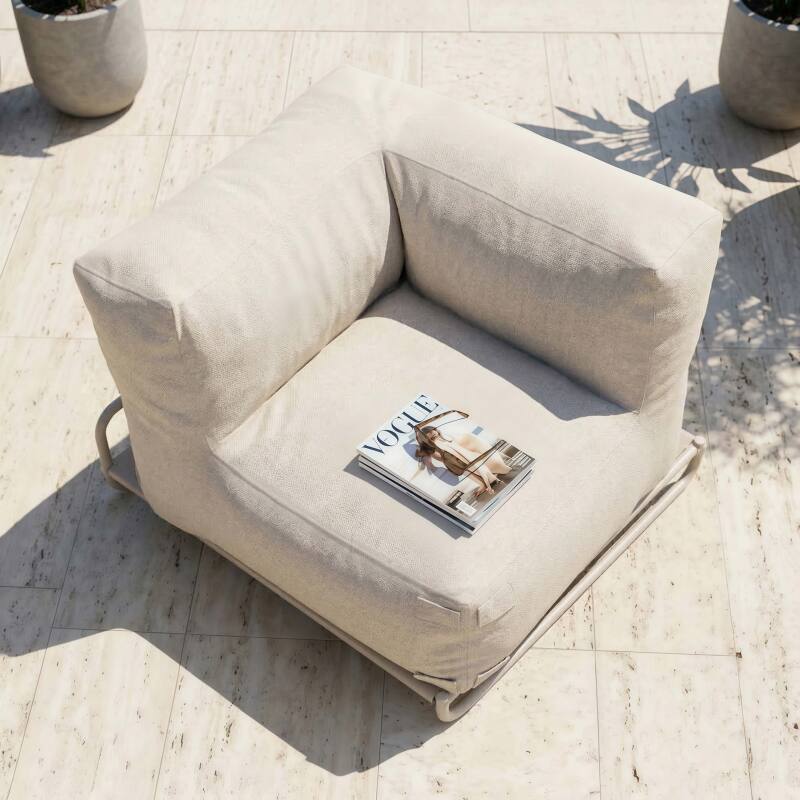 Fauteuil d'angle pour salon de jardin modulable avec structure (2/6)