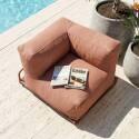 Fauteuil d'angle pour salon de jardin modulable avec structure