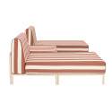 Salon de jardin modulable rayé 3 places avec 2 méridiennes et 1 pouf