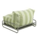 Chauffeuse rayée pour salon de jardin modulable avec structure