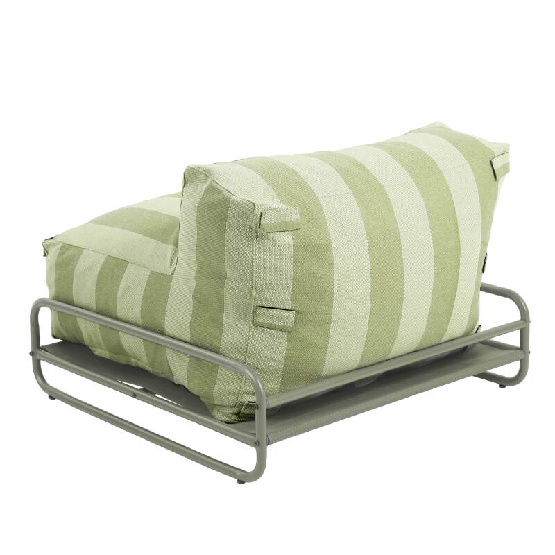 Chauffeuse rayée pour salon de jardin modulable avec structure (4/6)