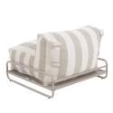 Chauffeuse rayée pour salon de jardin modulable avec structure