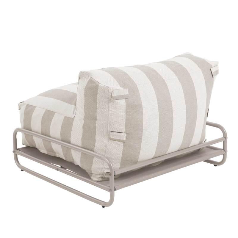 Chauffeuse rayée pour salon de jardin modulable avec structure (4/5)