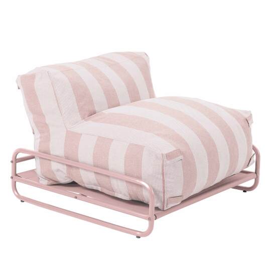 Chauffeuse rayée pour salon de jardin modulable avec structure | Oviala