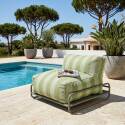 Chauffeuse rayée pour salon de jardin modulable avec structure