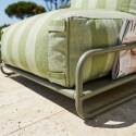 Chauffeuse rayée pour salon de jardin modulable avec structure