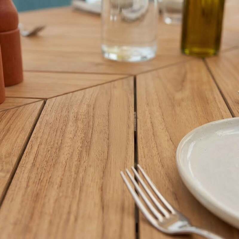 Table de jardin extensible en polywood et aluminium 220/280x100 cm et 10 chaises en textilène (3/10)