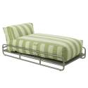 Méridienne modulable rayée pour salon de jardin avec structure