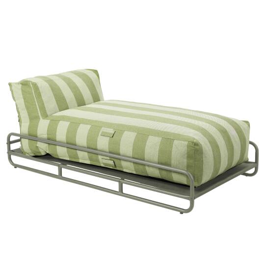 Méridienne modulable rayée pour salon de jardin avec structure | Oviala