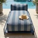 Méridienne modulable rayée pour salon de jardin avec structure