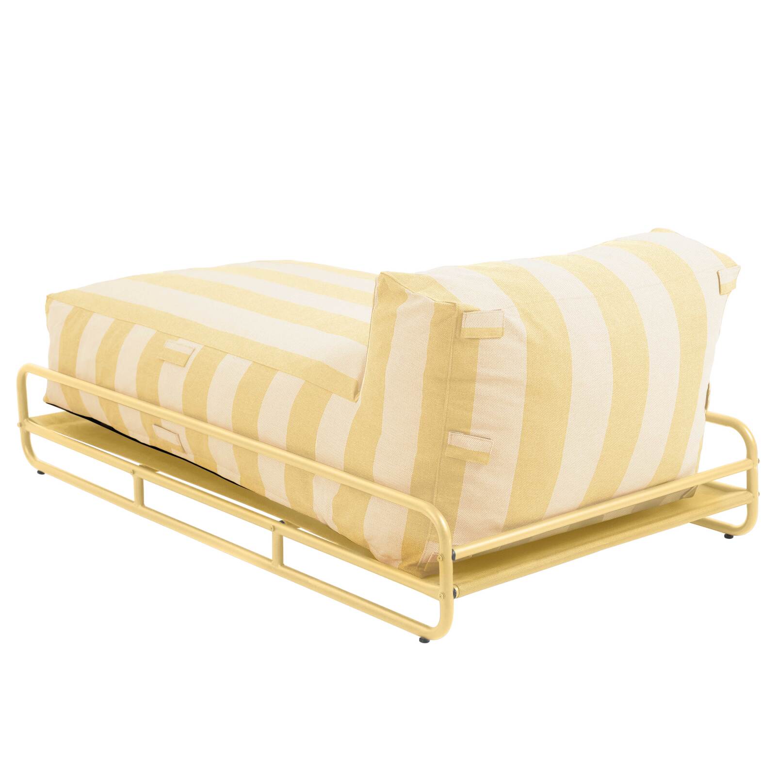 Méridienne modulable rayée pour salon de jardin avec structure