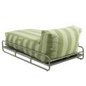 Méridienne modulable rayée pour salon de jardin avec structure